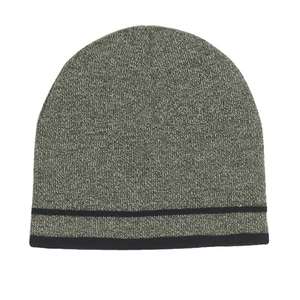 Knit Beanie with Double Stripes