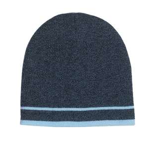 Knit Beanie with Double Stripes