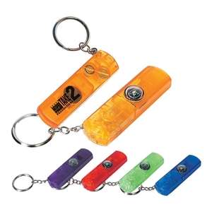 Custom Promotional Whistle Light and Compass Key Chain