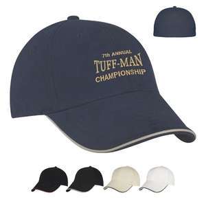 Custom Promotional Nu-Fit Brushed Cotton Fitted Sandwich Cap