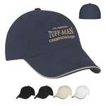 Logo Structured Caps - Nu-Fit Brushed Cotton Fitted Sandwich Cap
