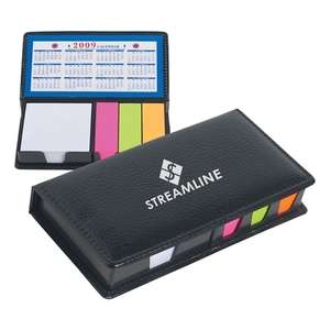 Leather-Look Case of Sticky Notes with Calendar