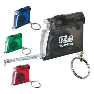 Tape Measure LED Flashlight Key Chain 