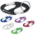 Logo Keychains & Key Tags - Double Hook Carabiner with Key Ring