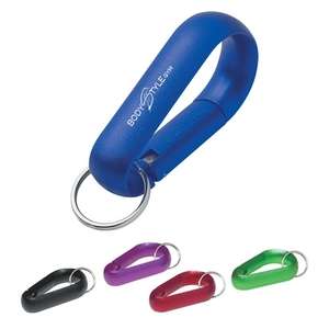 Custom Promotional Wide Aluminum Carabiner with Key Ring