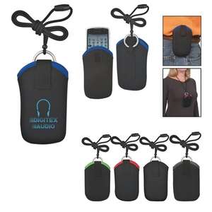 Neoprene Portable Electronics Case on Neck Cord 