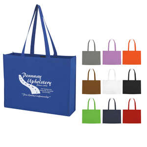 Custom Promotional Non-Woven Shopper Tote with Velcro Closure