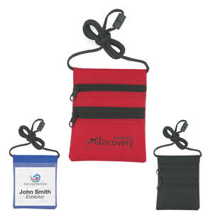 Custom Promotional Neck Wallet/Badge Holder with Neck Cord