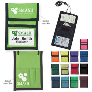 Custom Promotional Nylon Neck Wallet Badge Holder