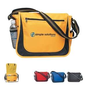 Custom Promotional Messenger Bag with Matching Striped Handle