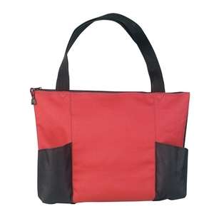 Double Pocket Zippered Tote Bag