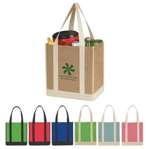 Non-Woven Two-Tone Shopper Tote Bag 