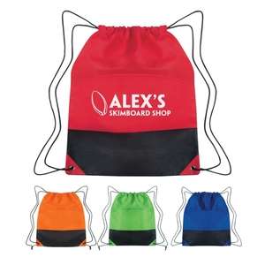 Custom Promotional Non-Woven Two-Tone Drawstring Sports Pack