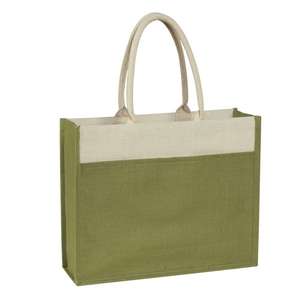 Jute Tote with Front Pocket 