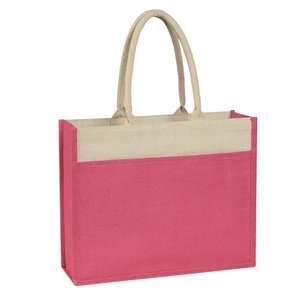 Jute Tote with Front Pocket 