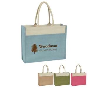 Jute Tote with Front Pocket 