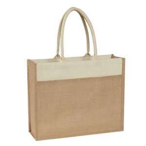 Jute Tote with Front Pocket 