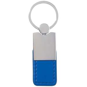 Metal/Simulated Leather Key Tag 