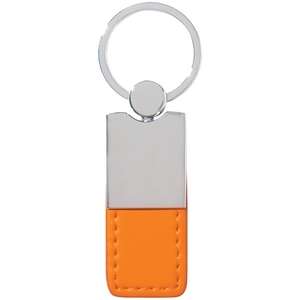 Metal/Simulated Leather Key Tag 