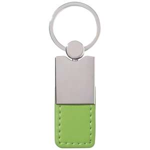 Metal/Simulated Leather Key Tag 