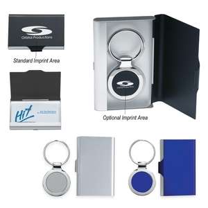 Custom Promotional 2 in 1 Key Tag/Business Card Holder