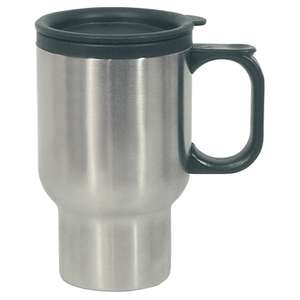 16 Oz Stainless Steel Travel Mug with Sip-Thru Lid and Plastic Inner Liner 