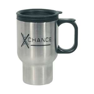Custom Promotional 16 Oz Stainless Steel Travel Mug with Sip-Thru Lid and Plastic Inner Liner