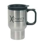 Promotional Travel Coffee Mugs - 16 Oz Stainless Steel Travel Mug with Sip-Thru Lid and Plastic Inner Liner