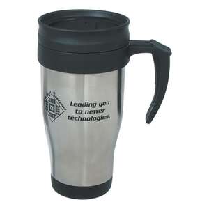 16 Oz Stainless Steel Travel Mug with Slide Action Lid and Plastic Inner Liner 