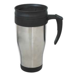 16 Oz Stainless Steel Travel Mug with Slide Action Lid and Plastic Inner Liner 