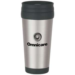 Custom Promotional 16 Oz Stainless Steel Tumbler with Slide Action Lid and Plastic Inner Liner