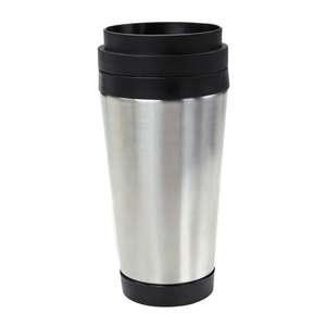 16 Oz Stainless Steel Tumbler with Slide Action Lid and Plastic Inner Liner 
