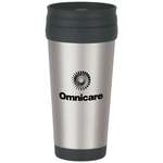 Logo Coffee Mugs - 16 Oz Stainless Steel Tumbler with Slide Action Lid and Plastic Inner Liner