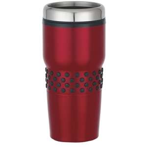 16 Oz Stainless Steel Tumbler with Dotted Rubber Grip