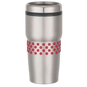 16 Oz Stainless Steel Tumbler with Dotted Rubber Grip