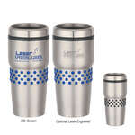 Imprinted Promotional Products - 16 Oz Stainless Steel Tumbler with Dotted Rubber Grip