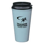Customized Travel Coffee Tumblers - Evolve 16 Oz Infinity Tumbler - Black Lid