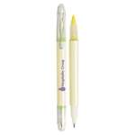 Logo Writing Instruments - Twin Point Valve System Highlighter Ball Point Pen