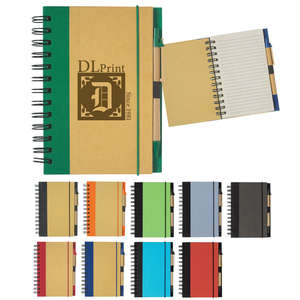 Custom Promotional Eco-Friendly 5" X 7" Spiral Notebook and Pen