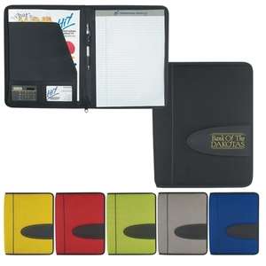 Custom Promotional Eclipse Mesh 8-1/2" X 11" Zippered Portfolio with Calculator