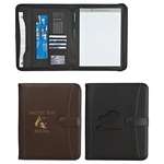 Promotional Journals, Organizers & Portfolios - Pebble Grain 8-1/2" X 11" Zippered Portfolio with Calculator