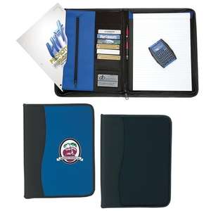 Custom Promotional Large Microfiber Portfolio with Embossed PVC Trim