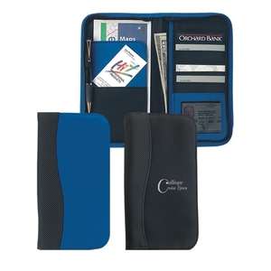 Custom Promotional Microfiber Travel Wallet with Embossed PVC Trim