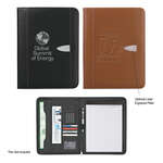 Wholesale Portfolios, Padfolios & Writing Pads - Eclipse Bonded Leather 8-1/2" X 11" Zippered Portfolio with Calculator