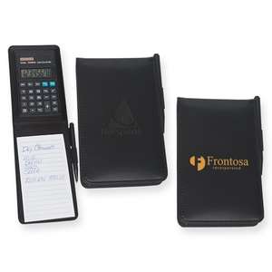 Leather Look Notebook with Calculator and Pen 