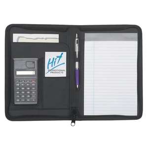 Custom Promotional Eclipse 5" X 7" Zippered Portfolio with Calculator