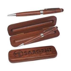 Rosewood Pen and Wooden Case Set