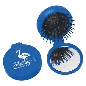 Custom Promotional 2 in 1 Round Brush/Mirror - Colors