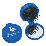 Promotional Travel & Personal Care Items - 2 in 1 Round Brush/Mirror - Colors