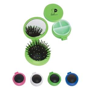 3 in 1 Brush/Mirror/Pill Case 